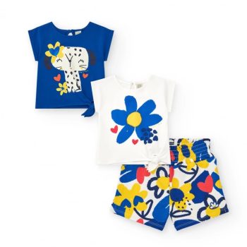 SET 2 T-SHIRT CON SHORTS FANTASIA BLU - TUC TUC