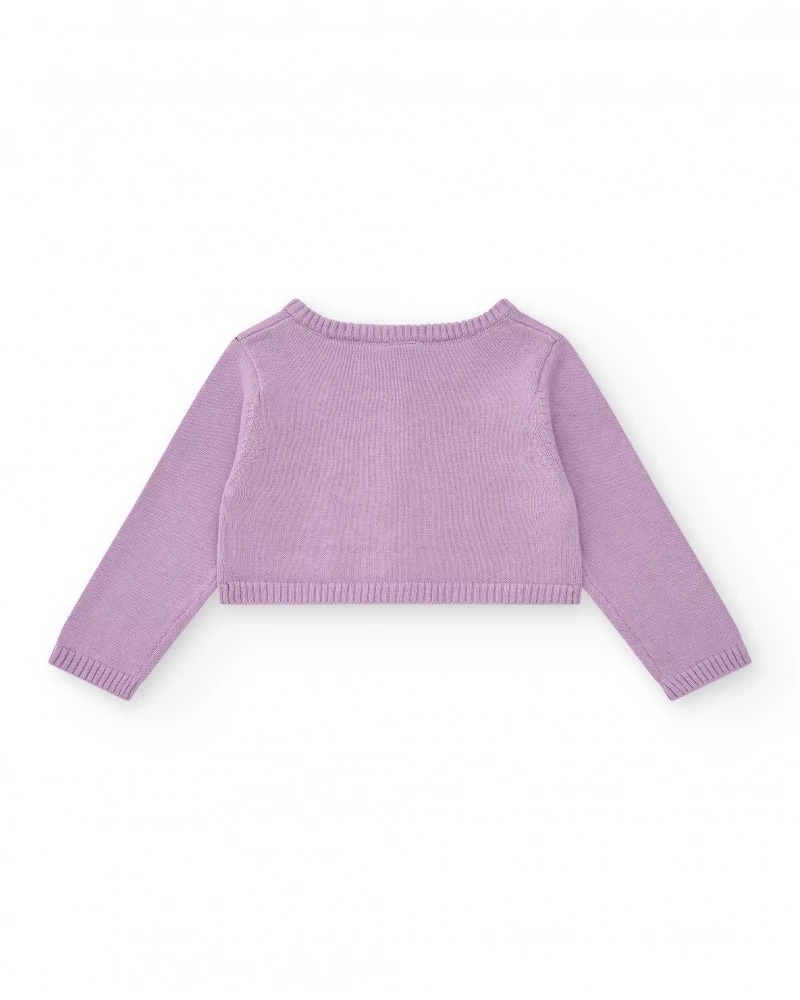 CARDIGAN LILLA CON FARFALLA - TUC TUC - immagine 2