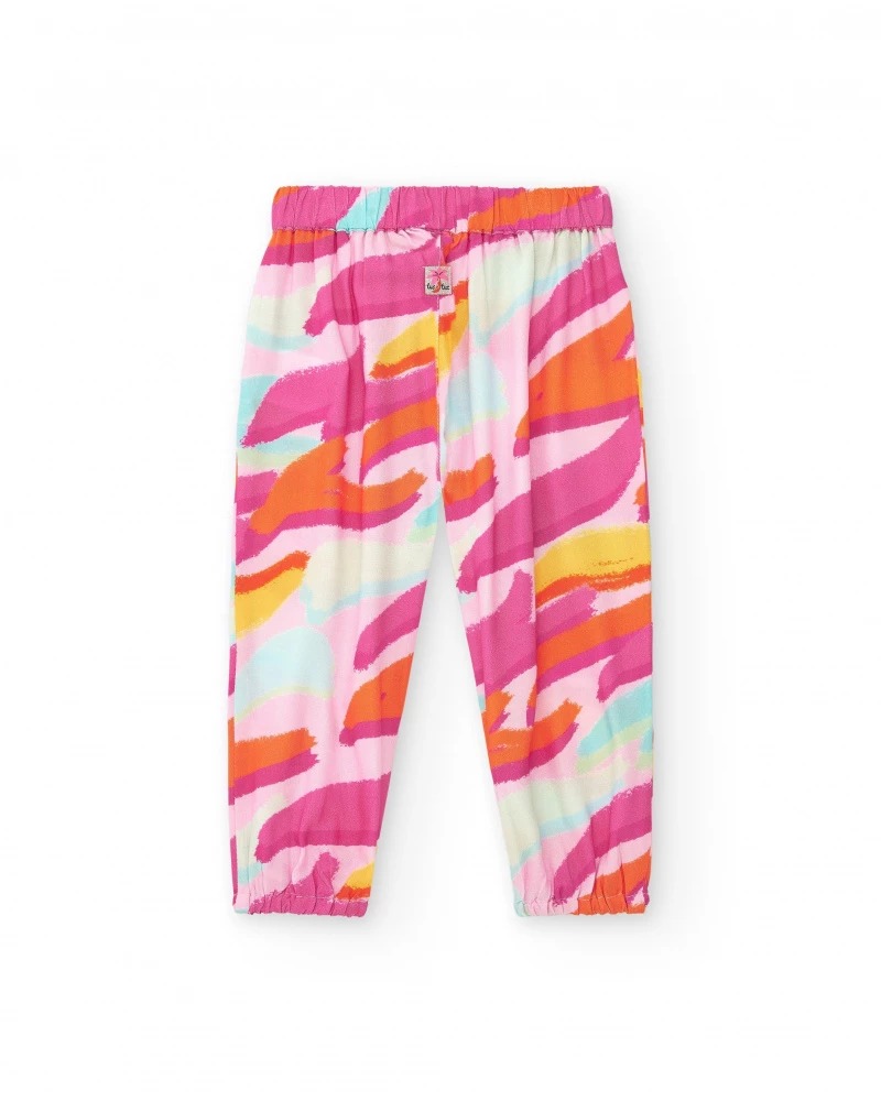 PANTALONE ROSA MULTICOLOR - TUC TUC - immagine 2