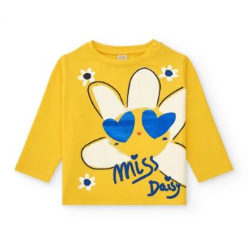 T-SHIRT M/L GIALLA CON FIORE - TUC TUC