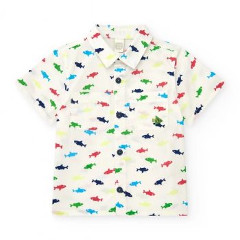CAMICIA M/C B.CA CON SQUALI - TUC TUC