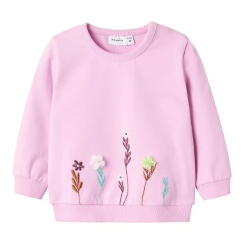 FELPA ROSA CON FIORI - NAME IT