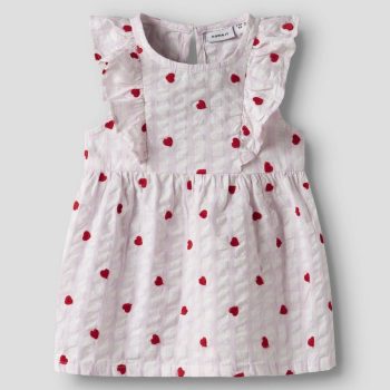VESTITO A QUADRI ROSA CON CUORI - NAME IT