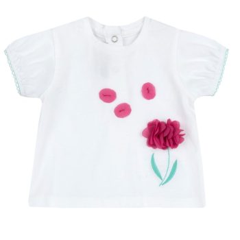 T-SHIRT M/C CON FIORE FUXIA - CHICCO