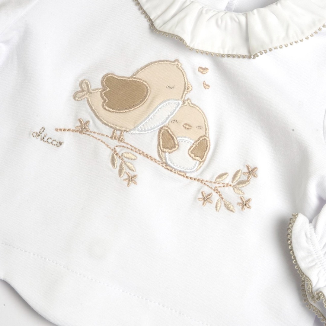COMPLETO MAGLIA M/L E PANTALONE B.CO E GLITTER - CHICCO - immagine 2