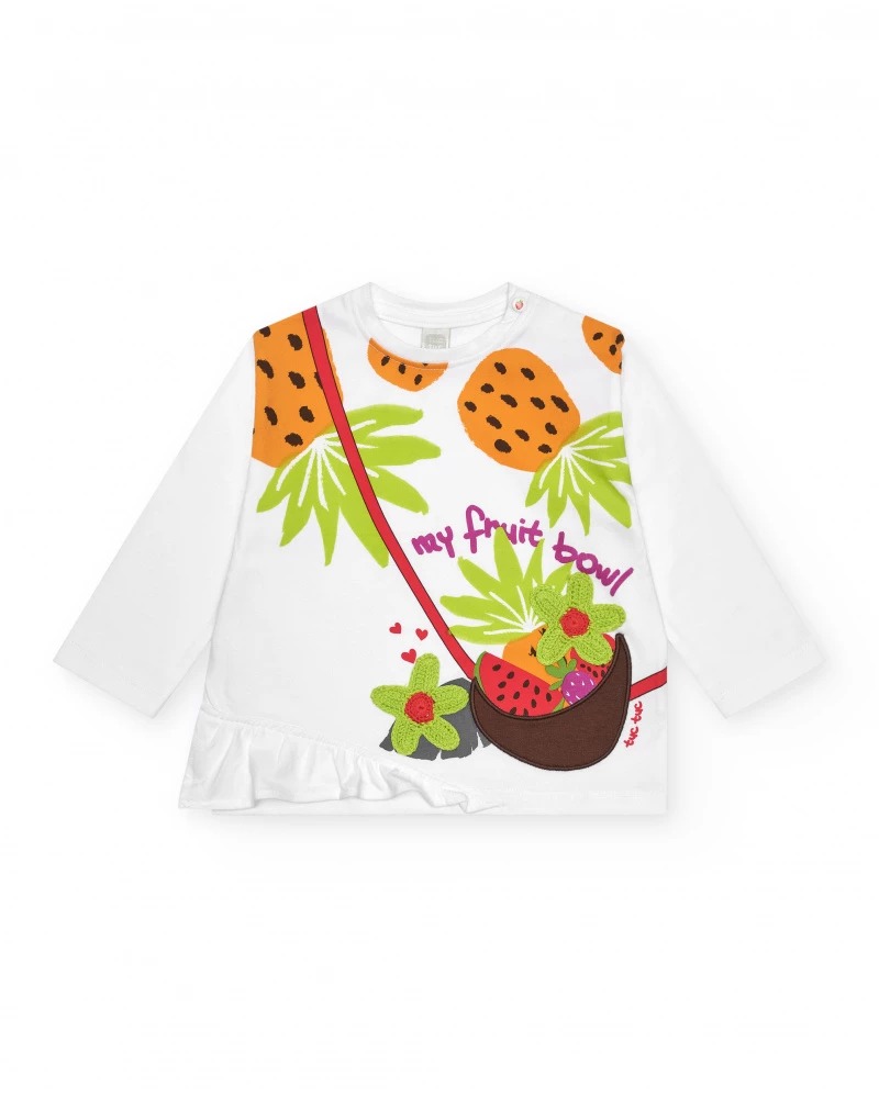 MAGLIA M/L B.CO CON ANANAS - TUC TUC