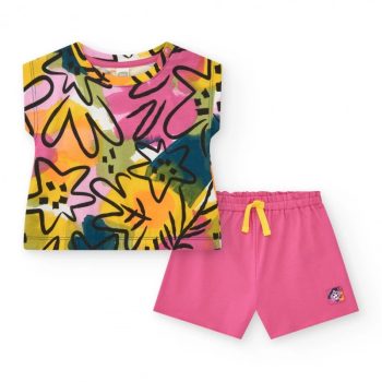SET T-SHIRT FANTASIA E BERMUDA FUXIA - TUC TUC