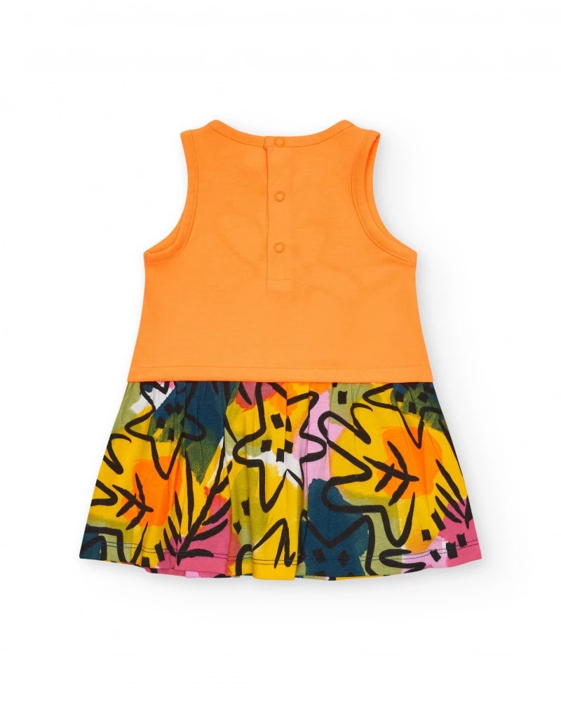 VESTITO SPALLA LARGA ARANCIONE A FANTASIA - TUC TUC - immagine 2