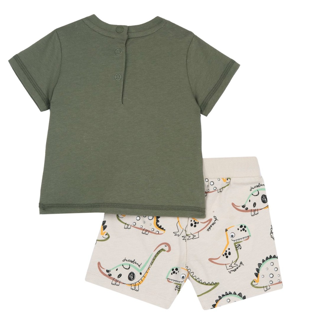 SET T-SHIRT DINOSAURO E BERMUDA VERDE - CHICCO - immagine 2