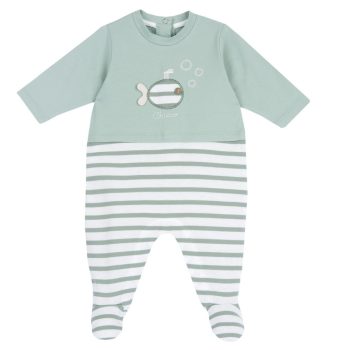 TUTINA M/L BICOLORE CON RIGHE B.CO E VERDE - CHICCO