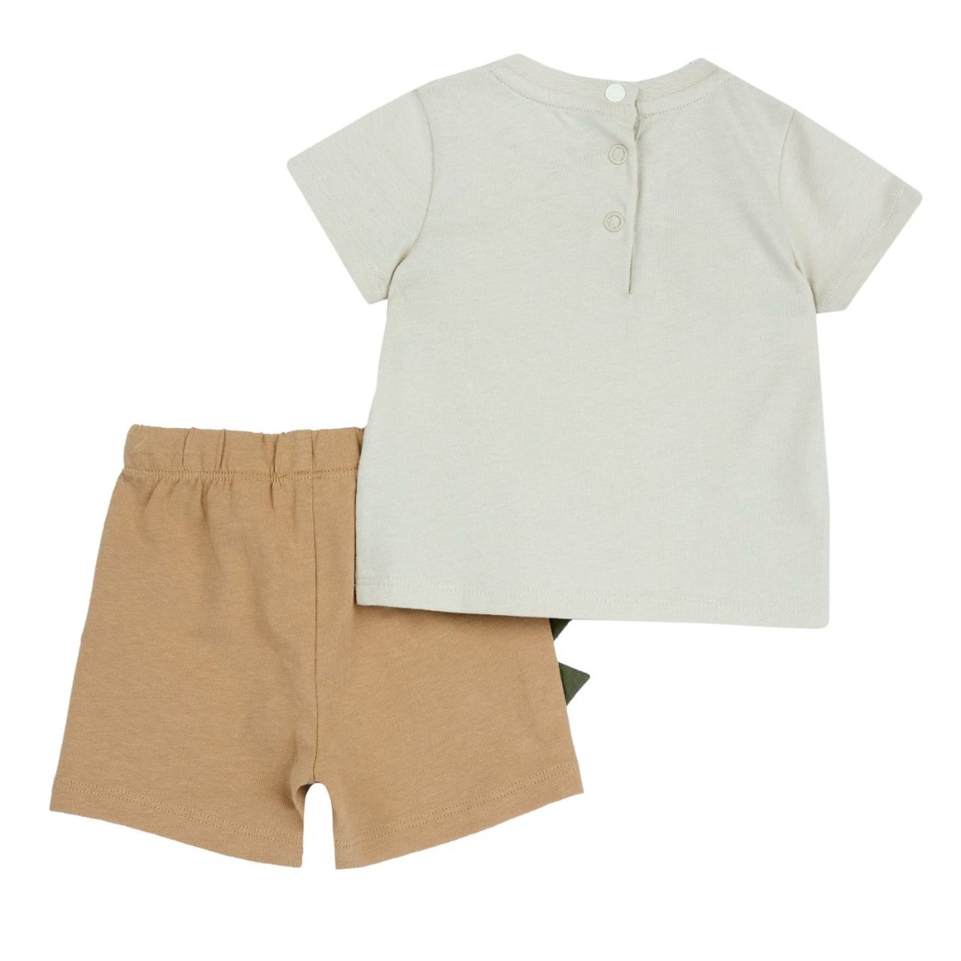 SET T-SHIRT DINOSAURO E BERMUDA BEIGE - CHICCO - immagine 2