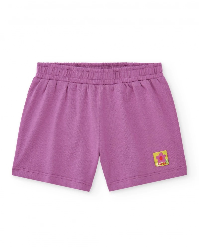 COMPLETO 2PZ T-SHIRT CON PAPPAGALLI E SHORTS VIOLA - TUC TUC - immagine 3