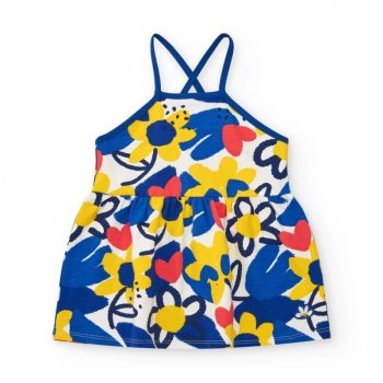 VESTITO A SPALLINE FANTASIA BLU - TUC TUC