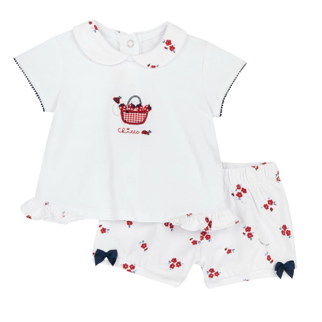 COMPLETO T-SHIRT E SHORT CON FIORI - CHICCO