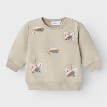 FELPA BEIGE CON UNICORNI - NAME IT
