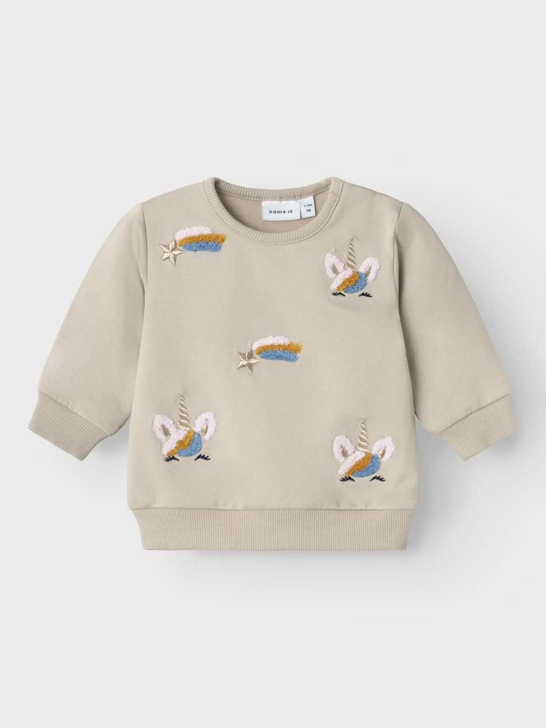 FELPA BEIGE CON UNICORNI - NAME IT