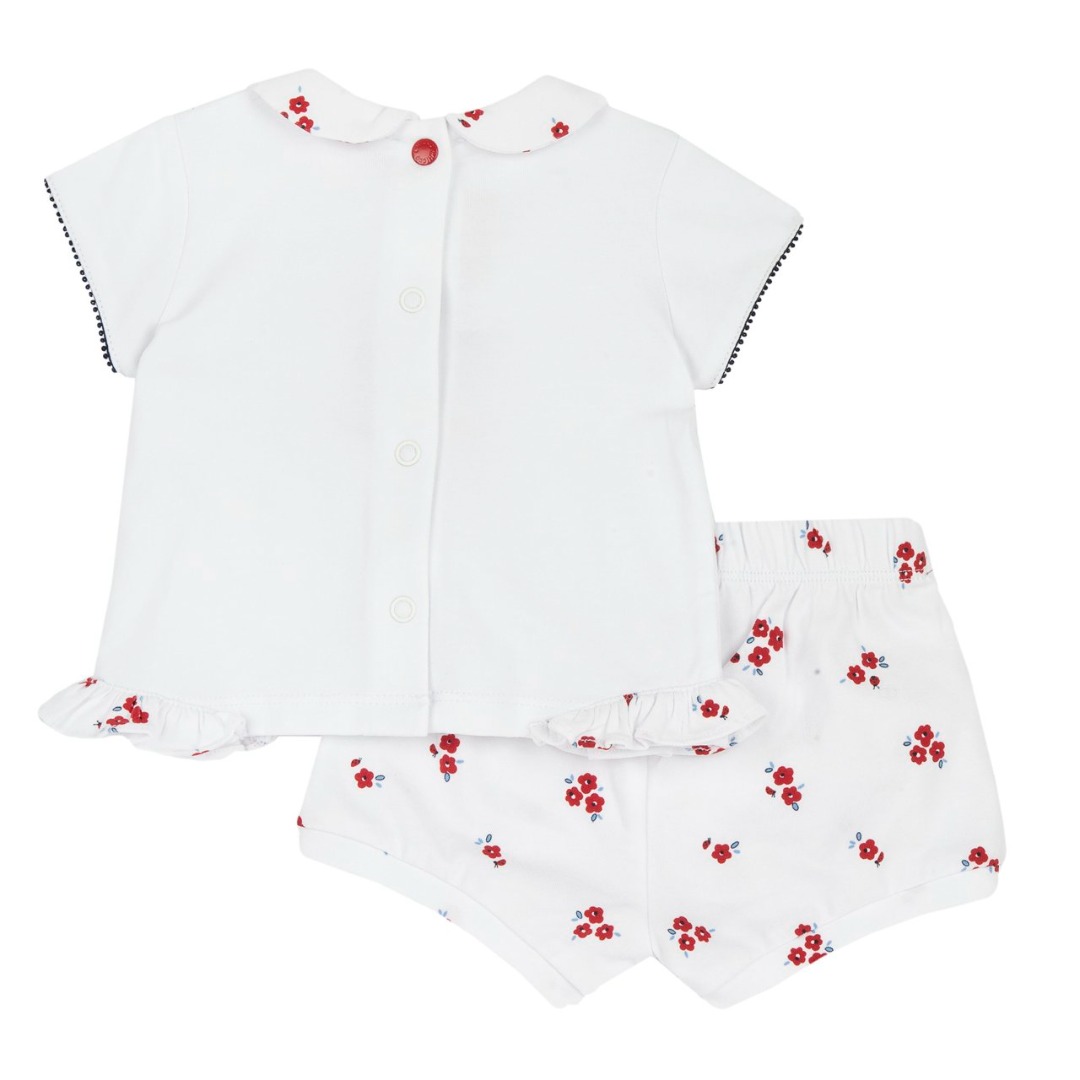 COMPLETO T-SHIRT E SHORT CON FIORI - CHICCO - immagine 2