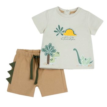 SET T-SHIRT DINOSAURO E BERMUDA BEIGE - CHICCO