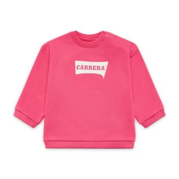 FELPA GARZATA HOT PINK CON LOGO BIANCO - CARRERA