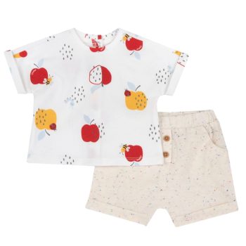 COMPLETO T-SHIRT FANTASIA  MELE CON SHORT BEIGE - CHICCO