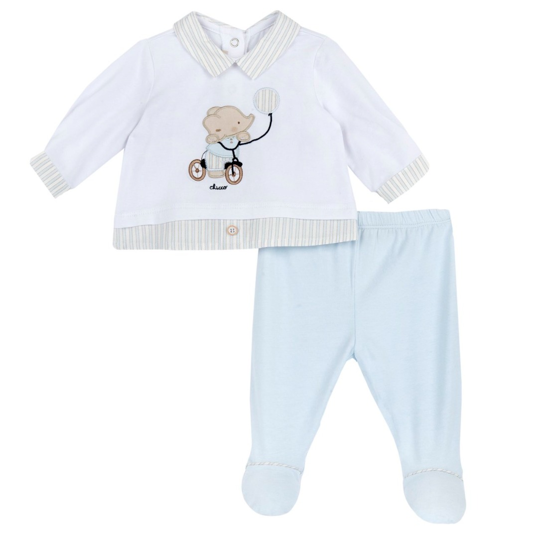 COMPLETO MAGLIA M/L ELEFANTE E PANTALONE LUNGO C.STE - CHICCO