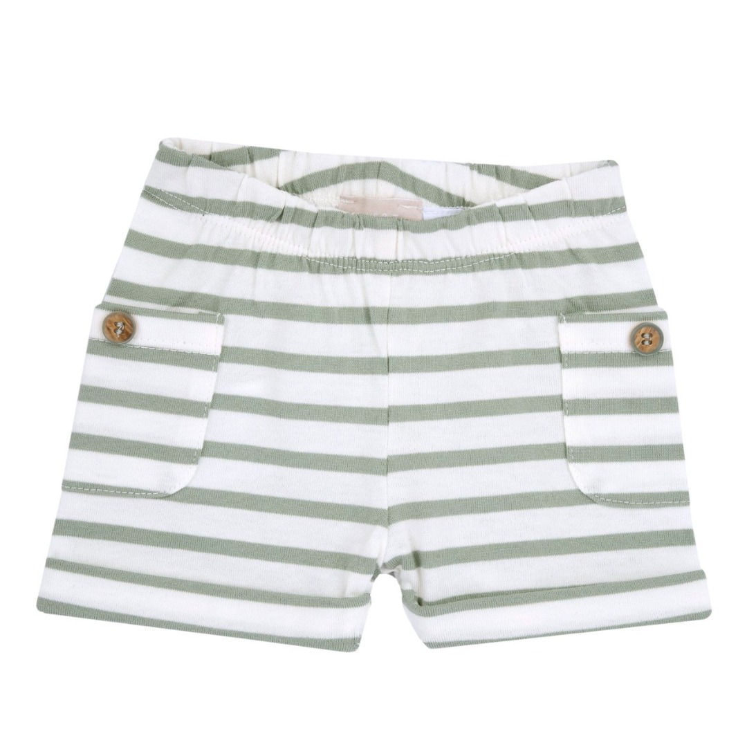 COMPLETO T-SHIRT VERDE E SHORT A RIGHE - CHICCO - immagine 4