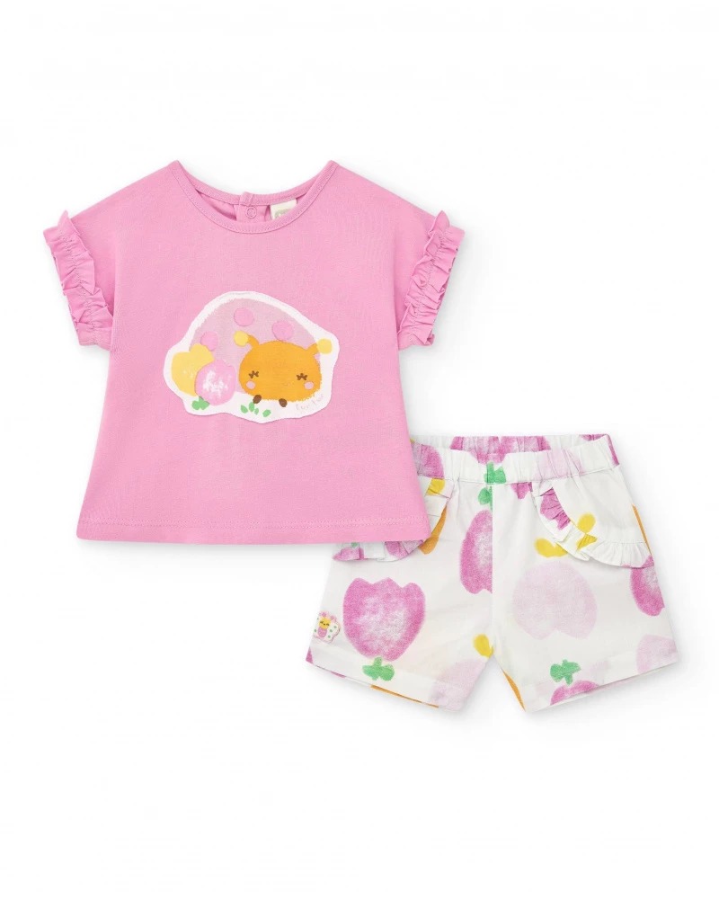 COMPLETO 2PZ CON SHORTS FIORI B.CO - TUC TUC