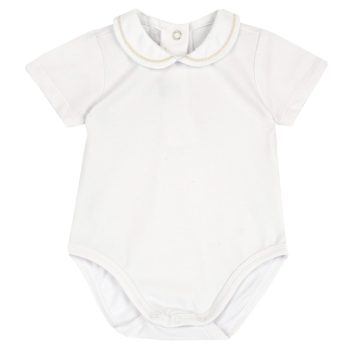 MAGLIETTA BODY M/C RICAMO BEIGE - CHICCO