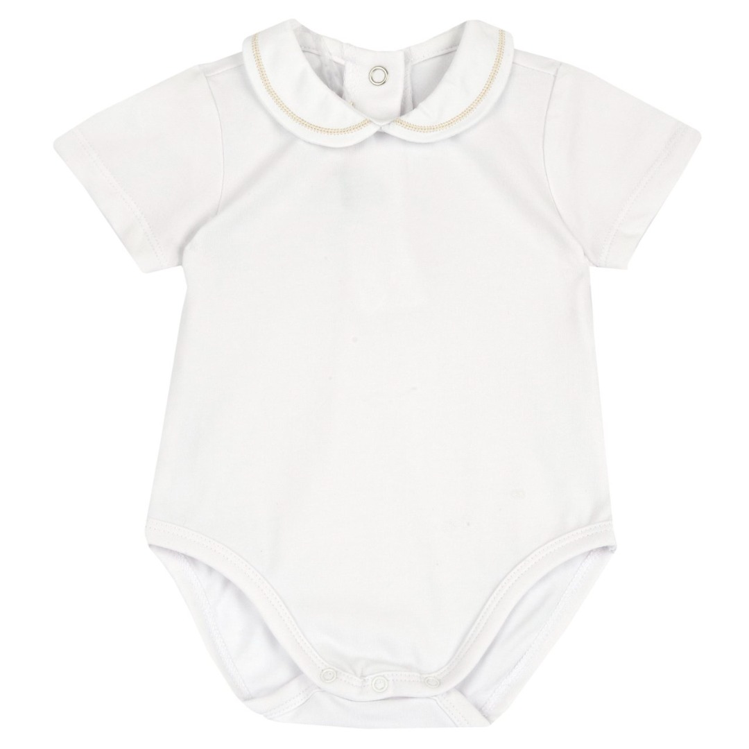 MAGLIETTA BODY M/C RICAMO BEIGE - CHICCO