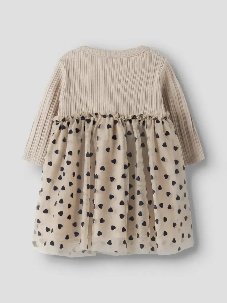 VESTITO BEIGE M/L COSTINE CON TULLE - Name it - immagine 2