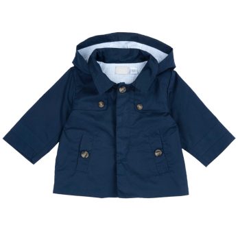 TRENCH CON CAPPUCCIO BLU - CHICCO
