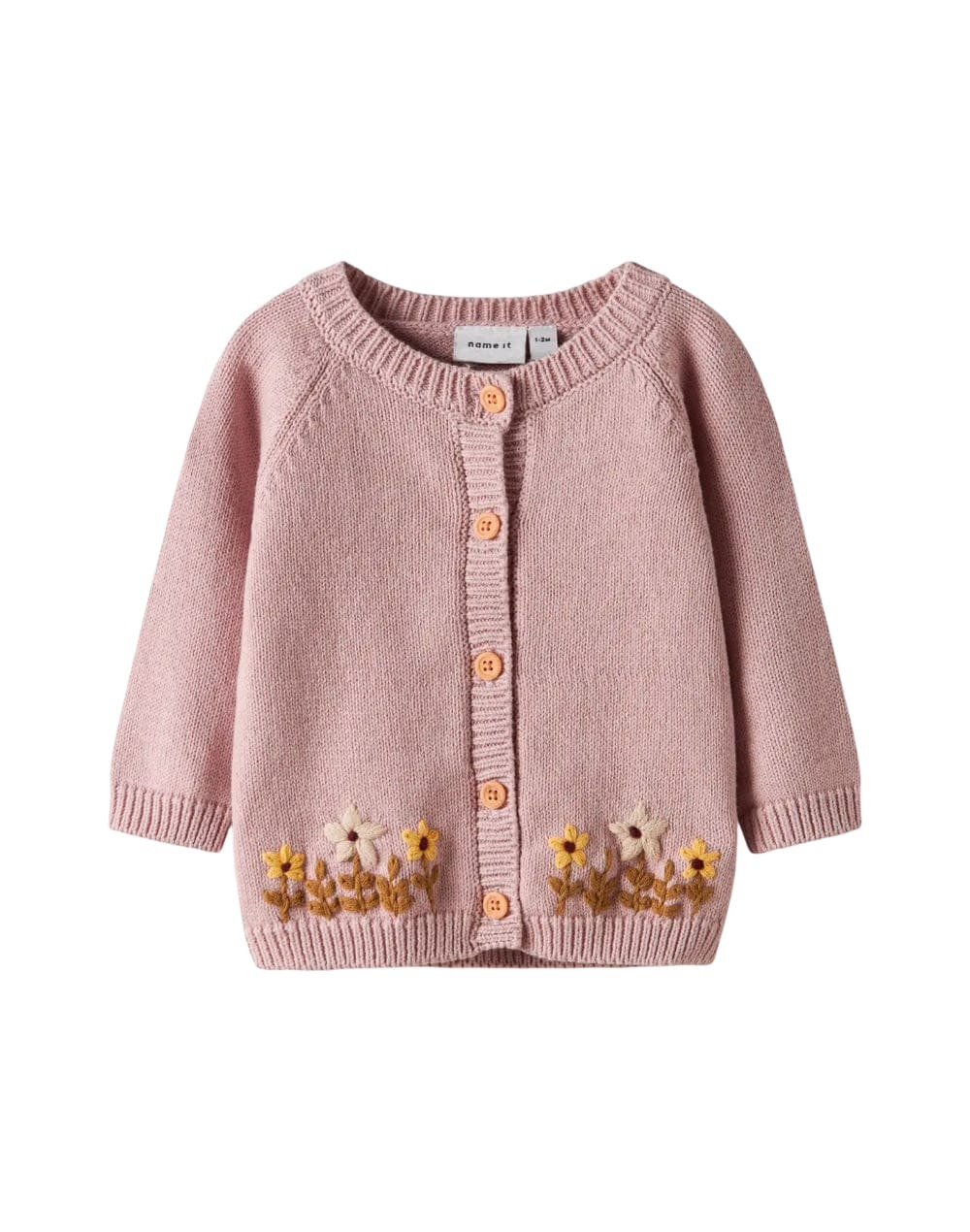 CARDIGAN ROSA CON RICAMI FIORI - Name it