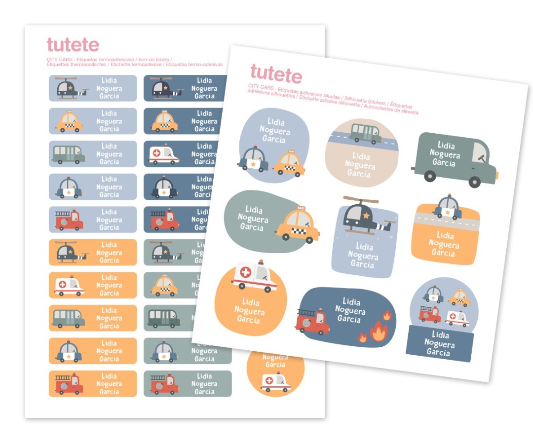 Etichette Adesive 29pz City Cars - Tutete