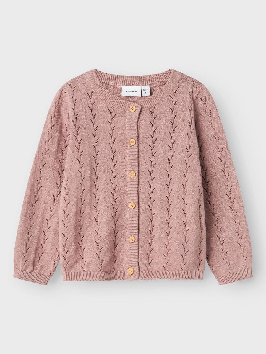 CARDIGAN TRAFORATO ROSA SCURO - Name it