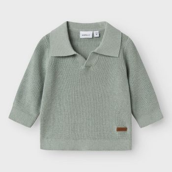 MAGLIONCINO CON COLLETTO VERDE MENTA - Name it