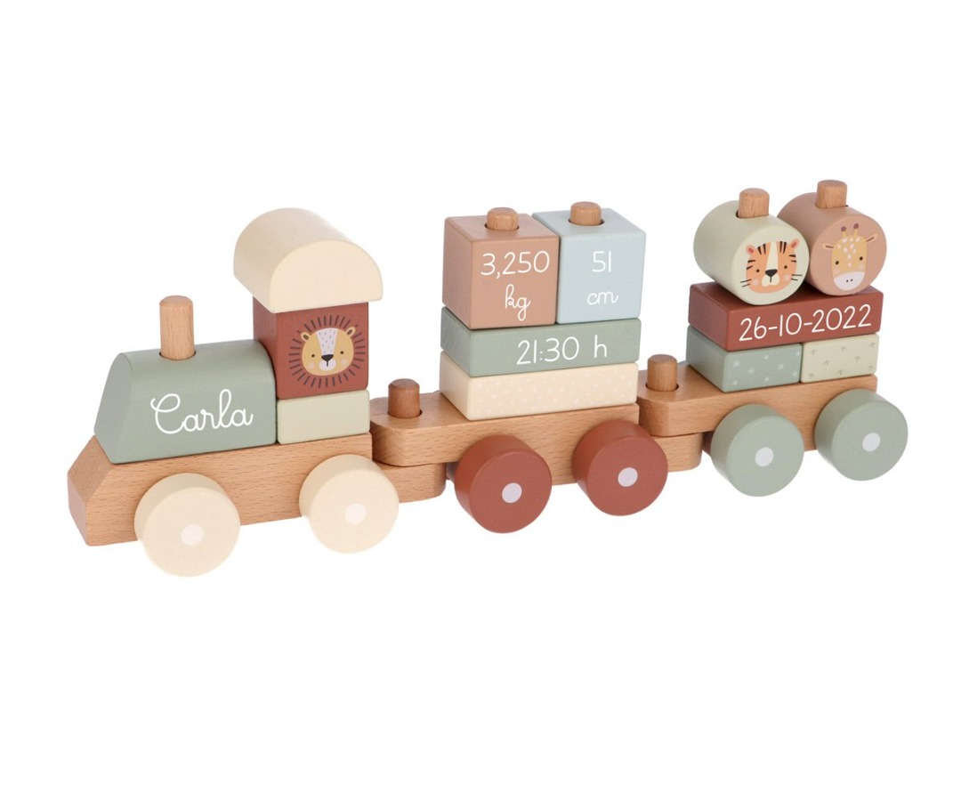 Trenino Legno Zoo Sage Personalizzabile - Monneka