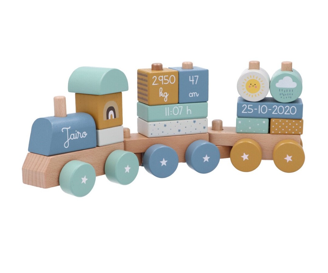 Trenino Legno Zoo Sunrise Personalizzabile - Monneka