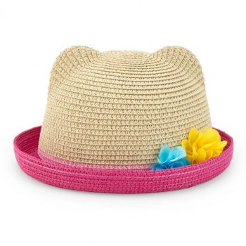 Cappello Rafia con Bordo Rosa e Orecchie - Tuc Tuc