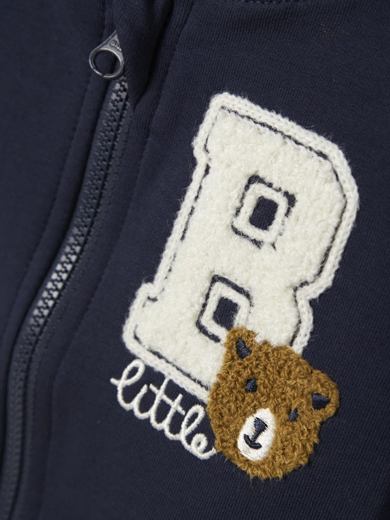 FELPA GARZATA CON ZIP E POSINI RIGATI BLU - Name it - immagine 3