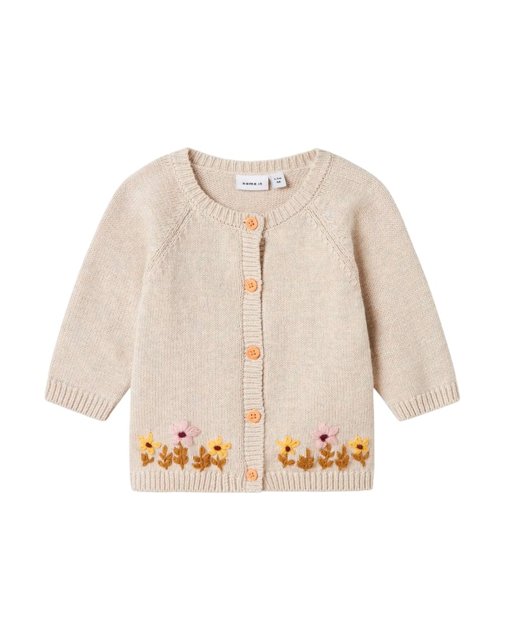 CARDIGAN BEIGE CON RICAMI FIORI - Name it