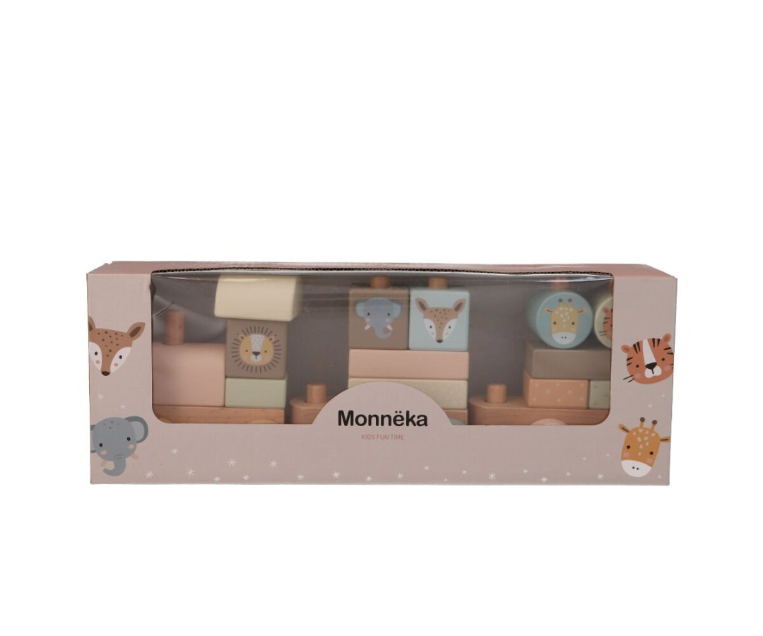 Trenino Legno Zoo Rosa Personalizzabile - Monneka - immagine 3