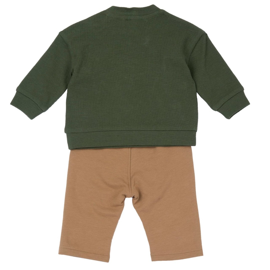 COMPLETO FELPA VERDE E PANTALONE BEIGE - Chicco - immagine 2