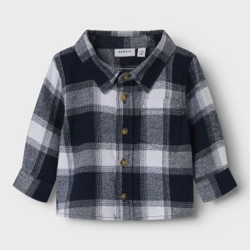 CAMICIA M/L A QUADRI CON BLU - Name it
