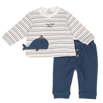 COMPLETO MAGLIA M/L RIGATA CON PANTALONI NIDO D'APE - Chicco