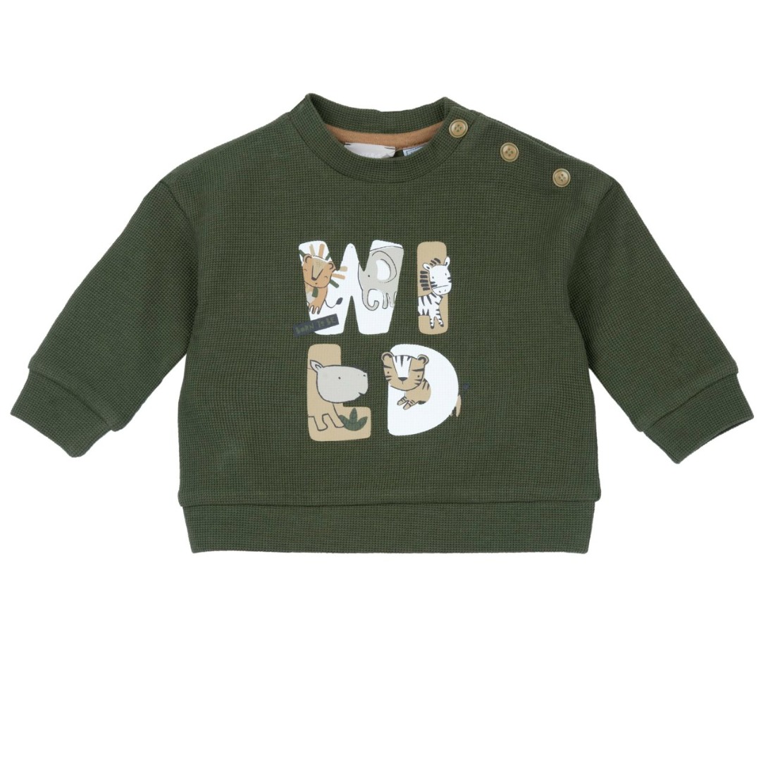 COMPLETO FELPA VERDE E PANTALONE BEIGE - Chicco - immagine 3