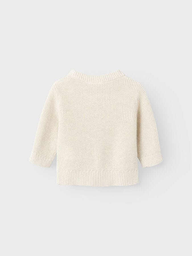 CARDIGAN A NIDO D'APE BEIGE - Name it - immagine 3