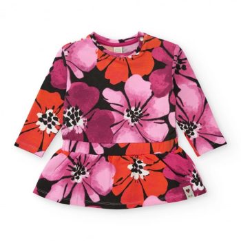 VESTITO STAMPA FLOREALE IN FUXIA - Tuc Tuc