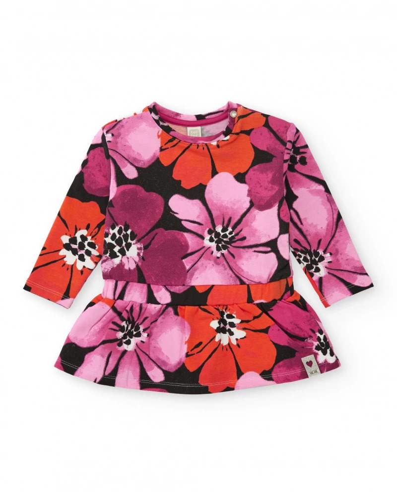 VESTITO STAMPA FLOREALE IN FUXIA - Tuc Tuc