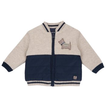 FELPA BICOLORE BLU/BEIGE CON ZIP - Chicco