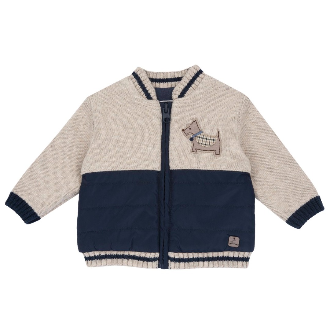 FELPA BICOLORE BLU/BEIGE CON ZIP - Chicco